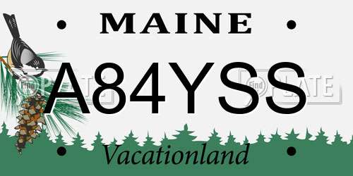 A84YSS Maine License Plate