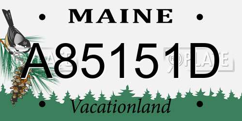 A85151D Maine License Plate