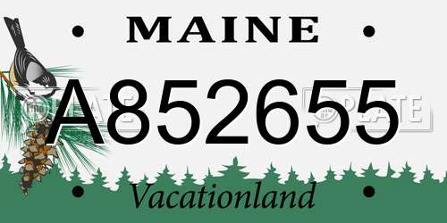 A852655 Maine License Plate