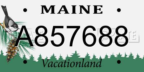 A857688 Maine License Plate