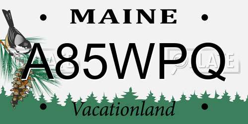 A85WPQ Maine License Plate