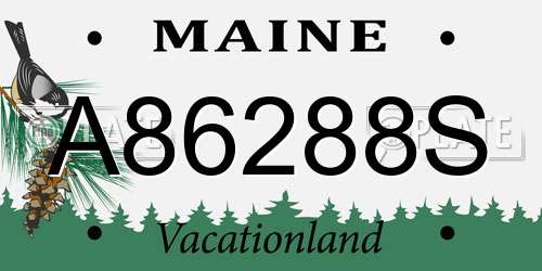 A86288S Maine License Plate
