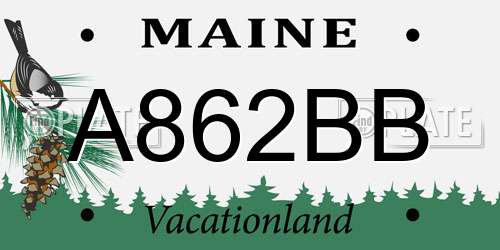 A862BB Maine License Plate