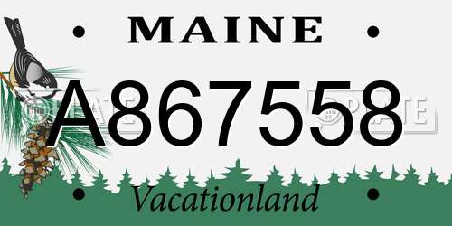 A867558 Maine License Plate