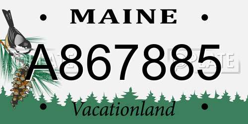 A867885 Maine License Plate