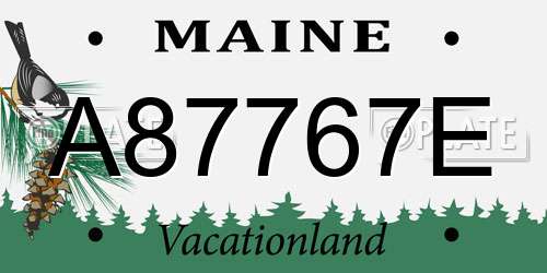A87767E Maine License Plate