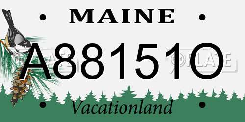 A88151O Maine License Plate