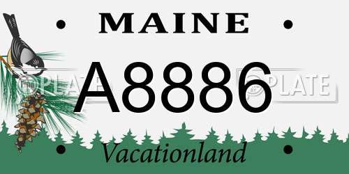 A8886 Maine License Plate