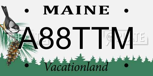 A88TTM Maine License Plate