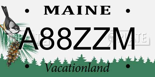A88ZZM Maine License Plate