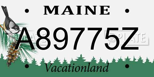 A89775Z Maine License Plate
