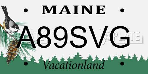 A89SVG Maine License Plate