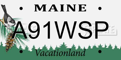 A91WSP Maine License Plate