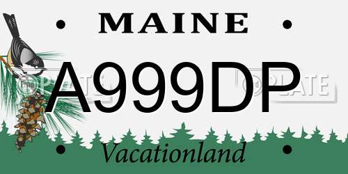 A999DP Maine License Plate