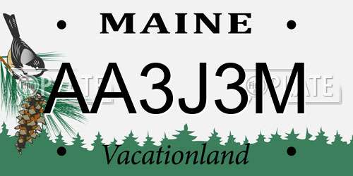AA3J3M Maine License Plate