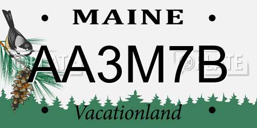 AA3M7B Maine License Plate