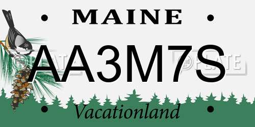 AA3M7S Maine License Plate