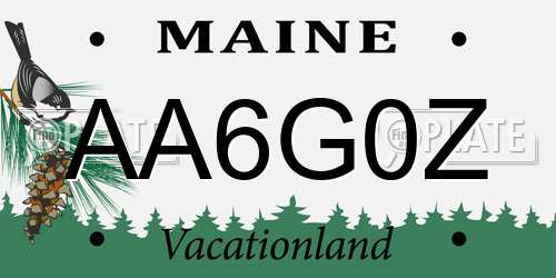 AA6G0Z Maine License Plate