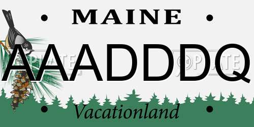 AAADDDQ Maine License Plate