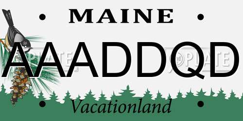 AAADDQD Maine License Plate