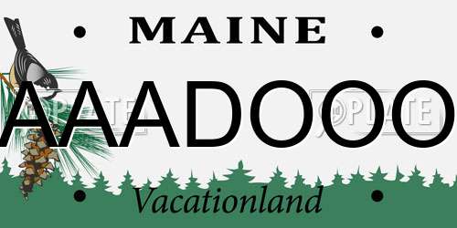 AAADOOO Maine License Plate