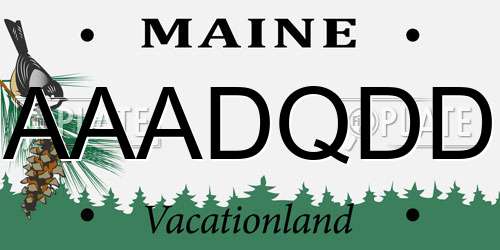 AAADQDD Maine License Plate