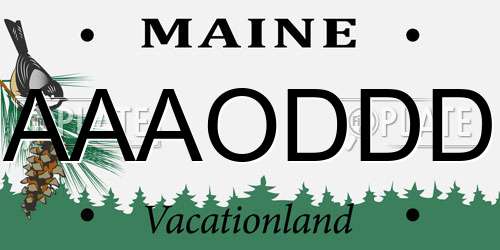 AAAODDD Maine License Plate