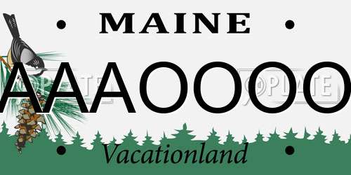 AAAOOOO Maine License Plate