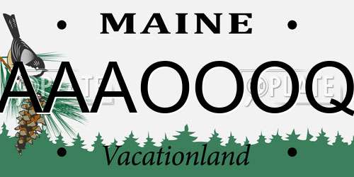 AAAOOOQ Maine License Plate
