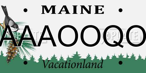 AAAOOQO Maine License Plate