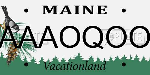 AAAOQOO Maine License Plate