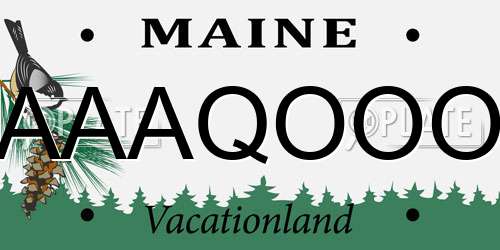 AAAQOOO Maine License Plate