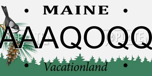 AAAQOQQ Maine License Plate
