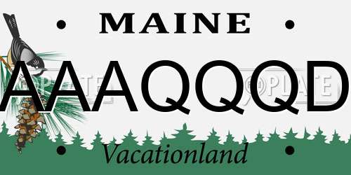 AAAQQQD Maine License Plate