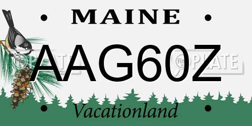 AAG60Z Maine License Plate
