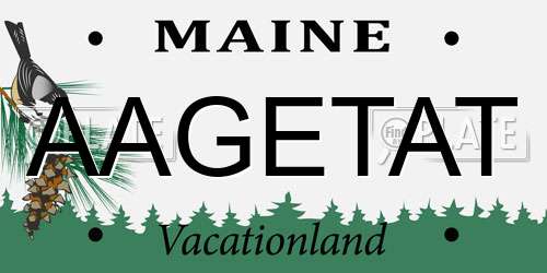 AAGETAT Maine License Plate