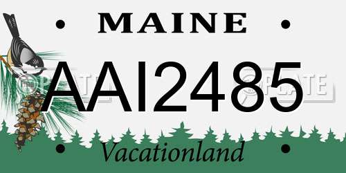 AAI2485 Maine License Plate