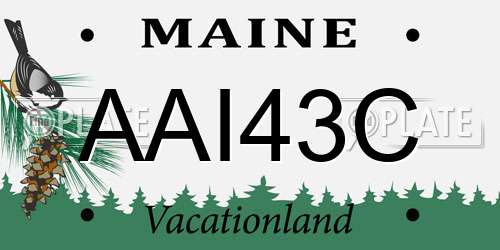 AAI43C Maine License Plate