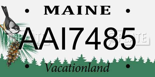 AAI7485 Maine License Plate