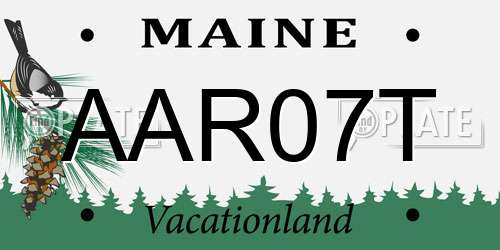 AAR07T Maine License Plate