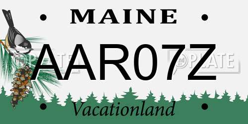 AAR07Z Maine License Plate