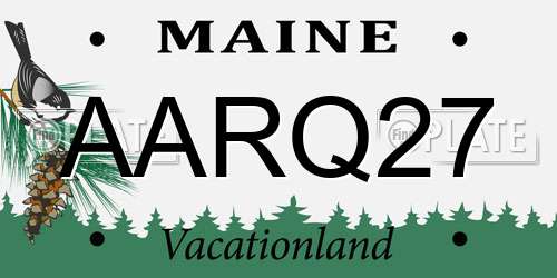 AARQ27 Maine License Plate