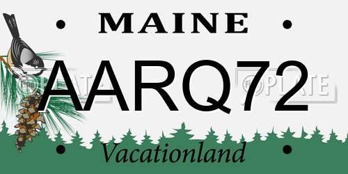 AARQ72 Maine License Plate