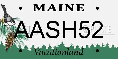 AASH52 Maine License Plate