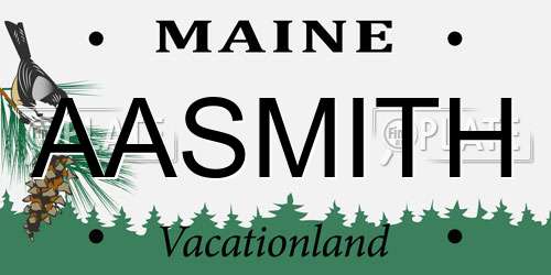 AASMITH Maine License Plate