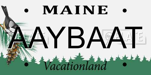 AAYBAAT Maine License Plate