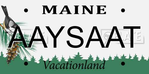 AAYSAAT Maine License Plate