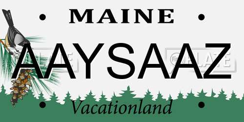 AAYSAAZ Maine License Plate