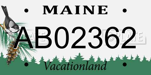 AB02362 Maine License Plate