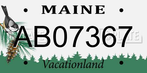 AB07367 Maine License Plate